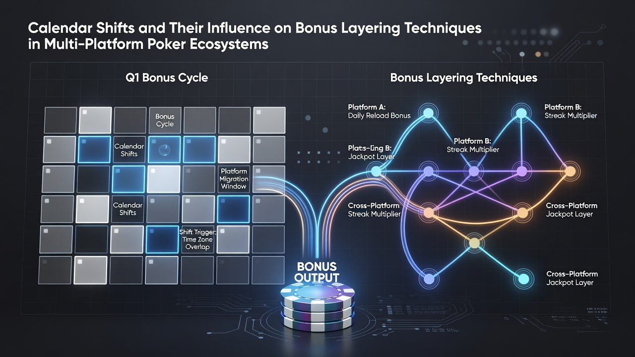 Visual representation of calendar changes affecting bonus structures across poker platforms