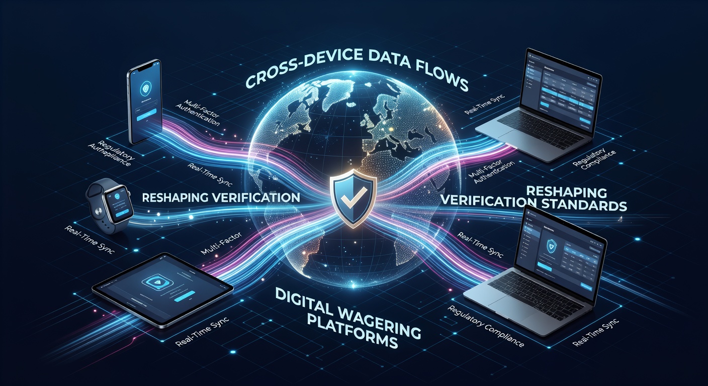 Cross-device data synchronization on mobile and desktop wagering interfaces