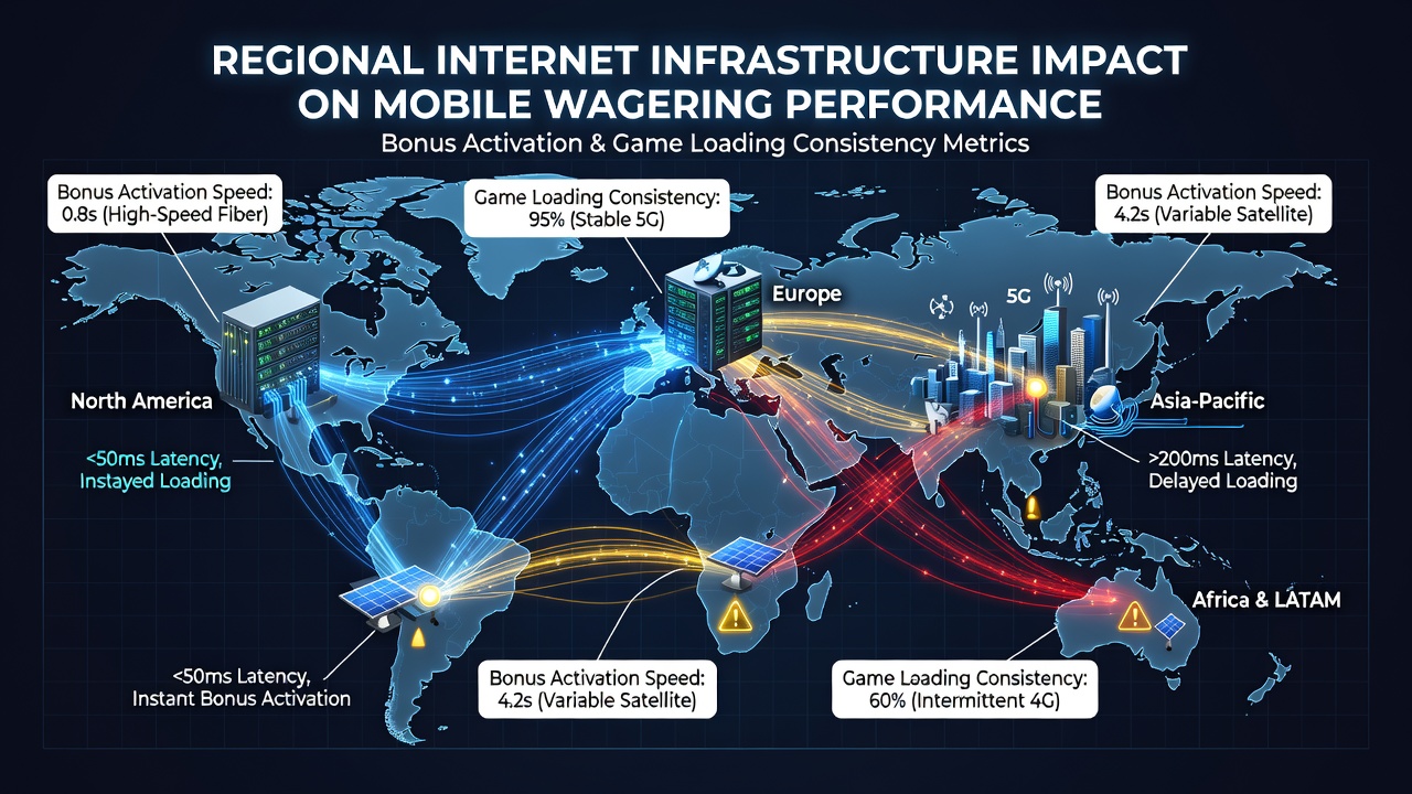 Map showing global internet infrastructure density and mobile network coverage variations