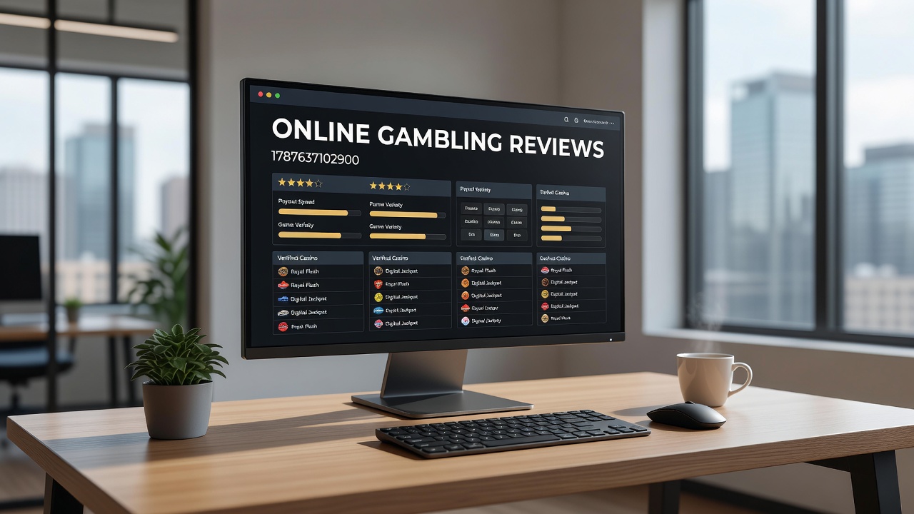 Detailed breakdown of review metrics including payout speeds and game variety charts