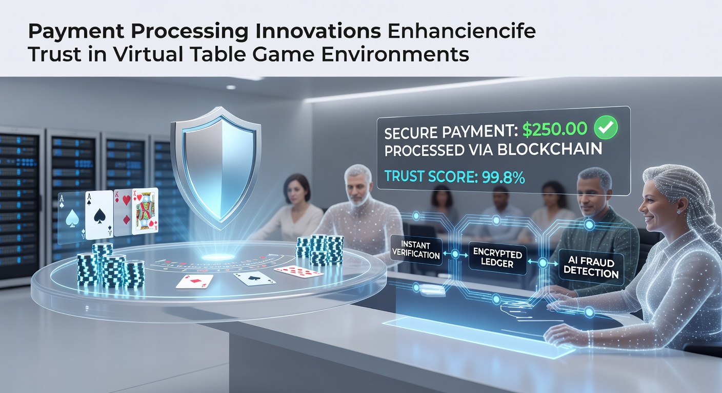 Secure digital payment interface displaying tokenized transactions for online table games