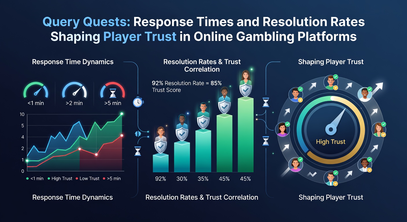 Chart comparing response times and resolution rates across leading online gambling platforms with trust score overlays